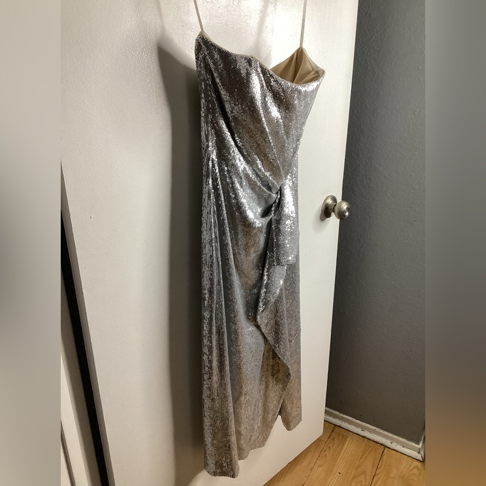Rachel Zoe Silver Sequin Krista Dress M - Picture 7 of 11